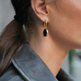 My Power - Black Onyx / Mini Hoops Earrings Gold