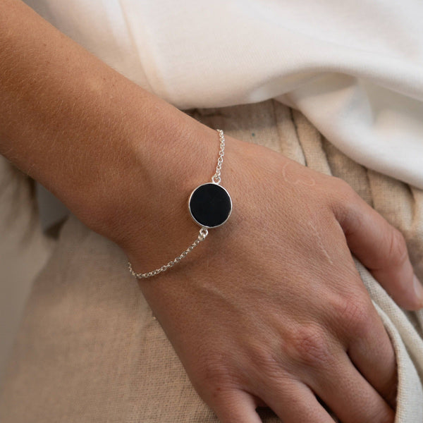 My Power - Sort Onyx / Moonarmbånd Sølv