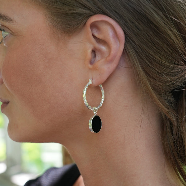 My Power - Black Onyx / Hoops Earrings 