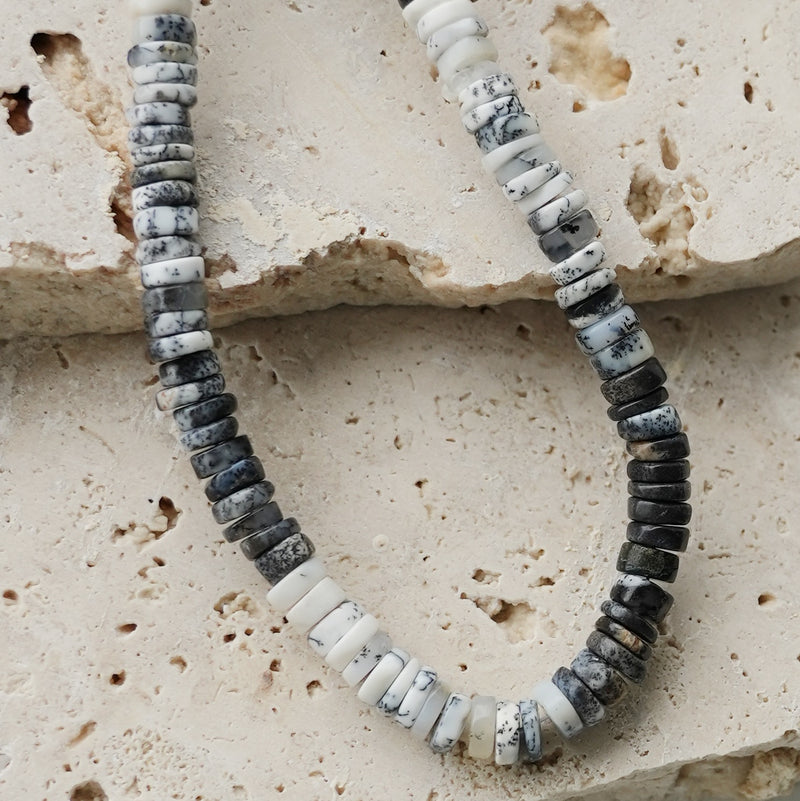 Path Seeker / Dendrite Opal Beads Crystal Necklace