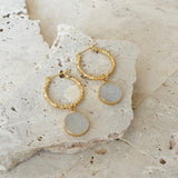 New Beginnings - Moonstone / Hoops Earrings Big