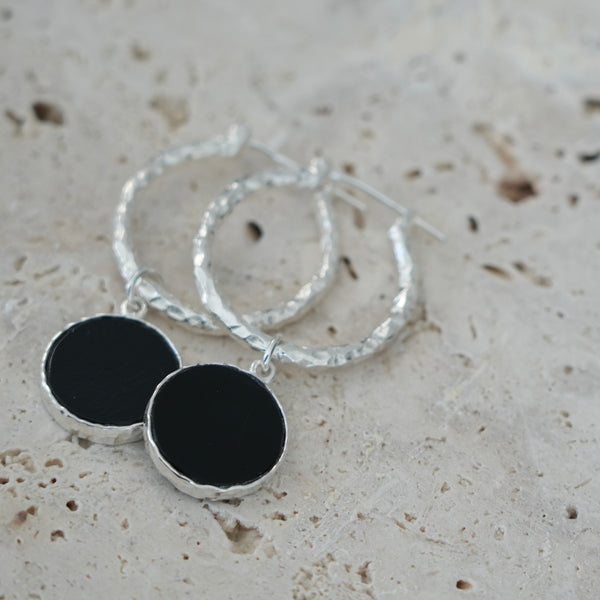 My Power - Black Onyx / Hoops Earrings 